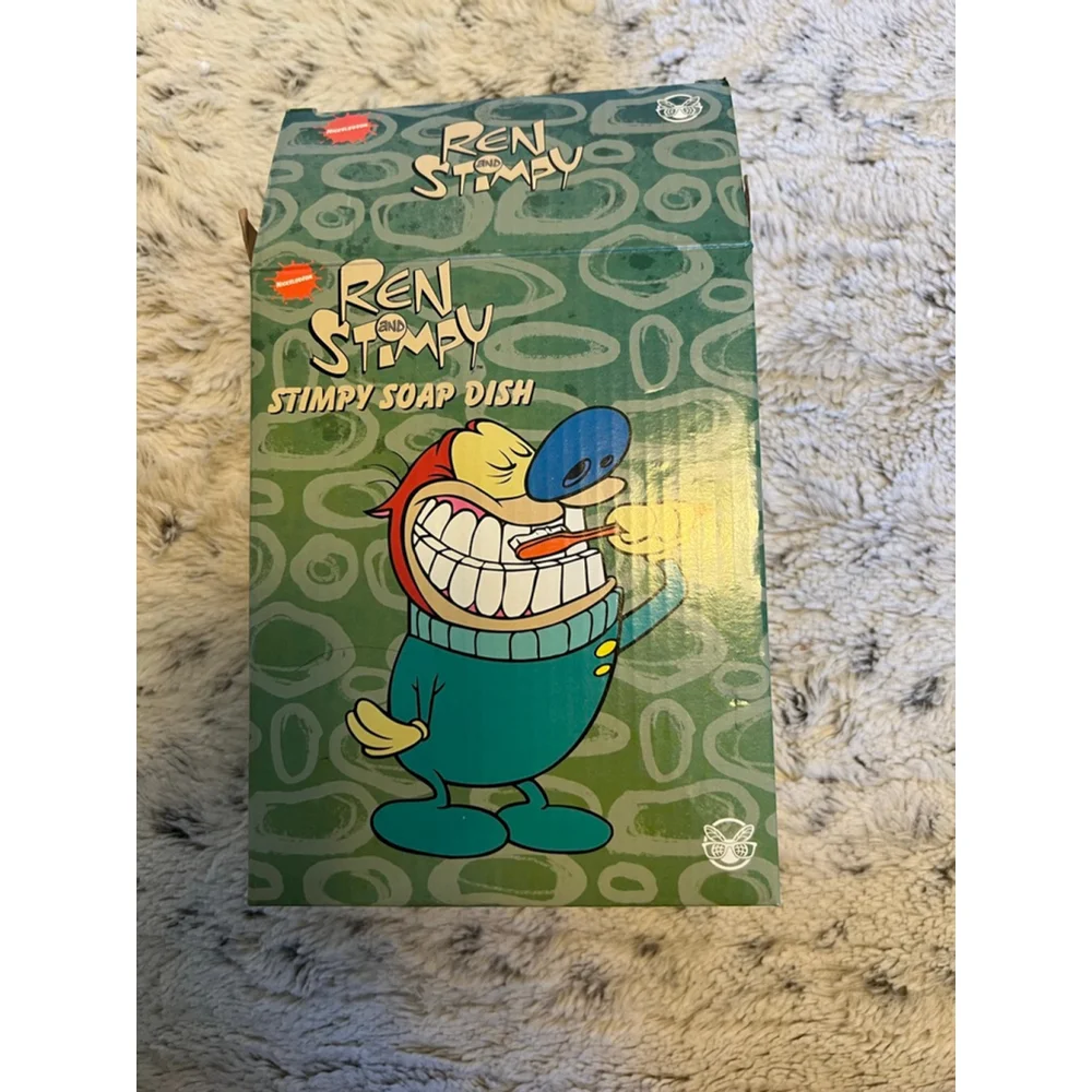 NIB The Nick Box Ren & Stimpy Stimpy Ceramic Soap Dish